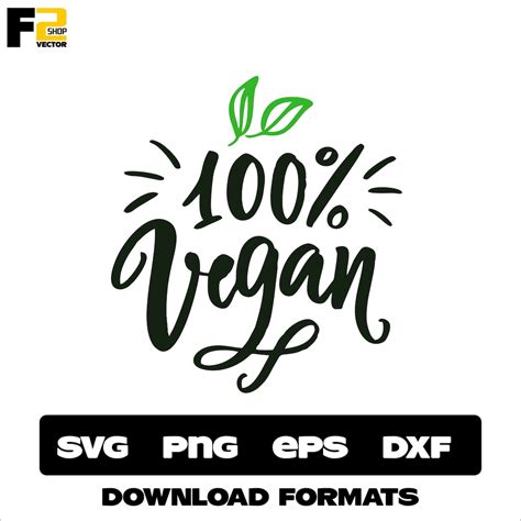 Vegan Logo Svg %100 Vegan Svg Vegan Svg Vegan Text Logo | Etsy