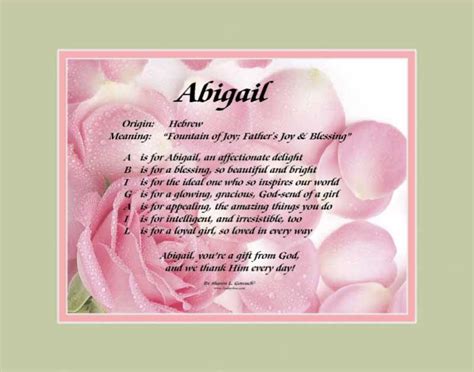 Abigail - Girl's name meaning, origin, and popularity | Lindseyboo