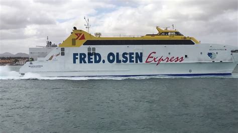 Fred Olsen Ferry departure at Fuerteventura to Lanzarote - YouTube