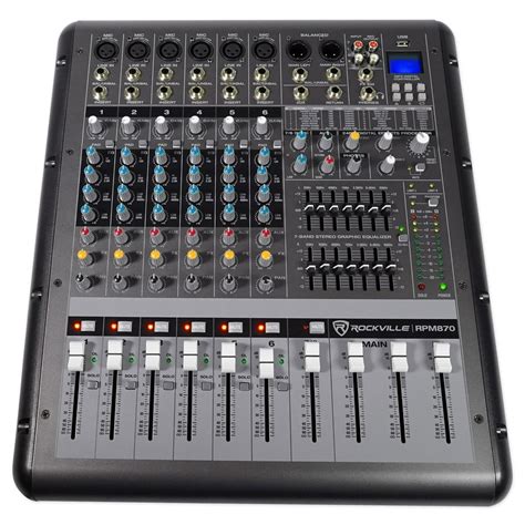 Rockville RPM870 8-Channel 6000w Powered Mixer, USB, Effects For Church ...