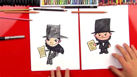 How To Draw A Cartoon Abraham Lincoln - Art For Kids Hub