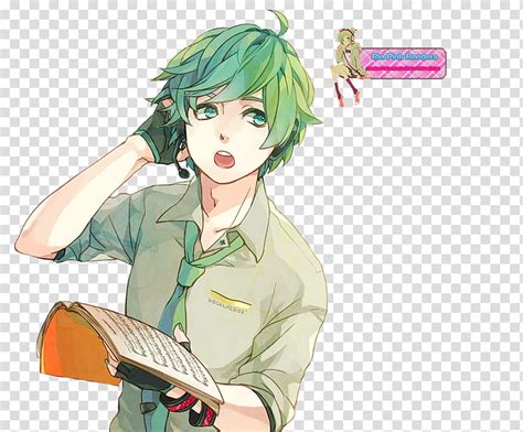 Green Haired Anime Character Male