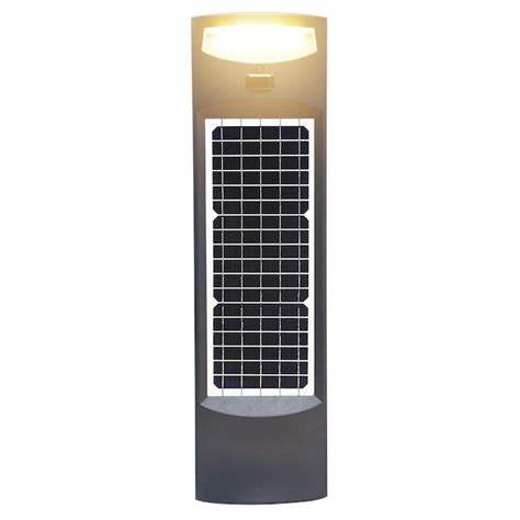 Gama Sonic Pillar 500-Lumen 66.67-Watt Gray Solar LED Outdoor Path ...