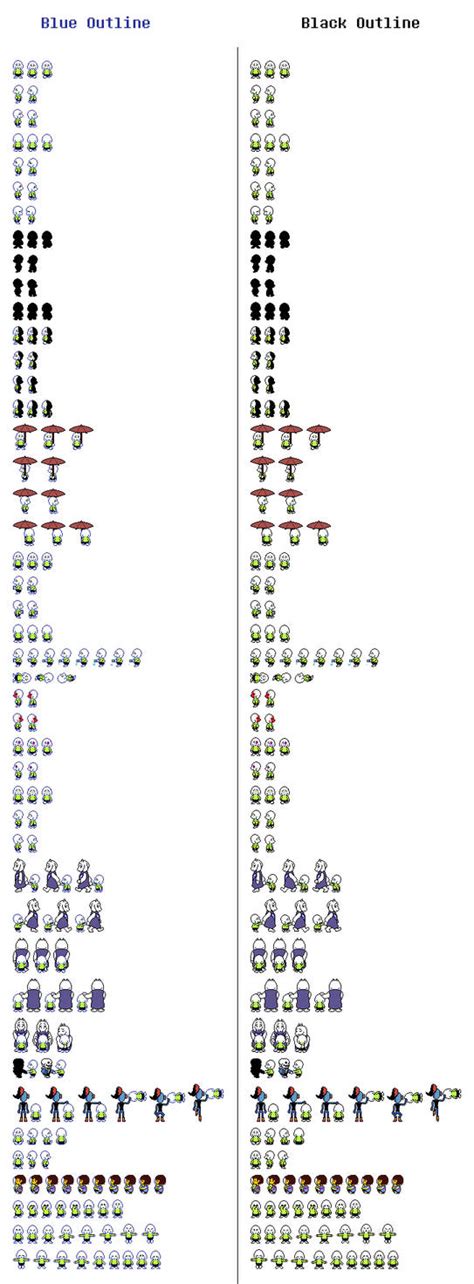 Asriel Extended Sprite Sheet by FanFictionGamer on DeviantArt