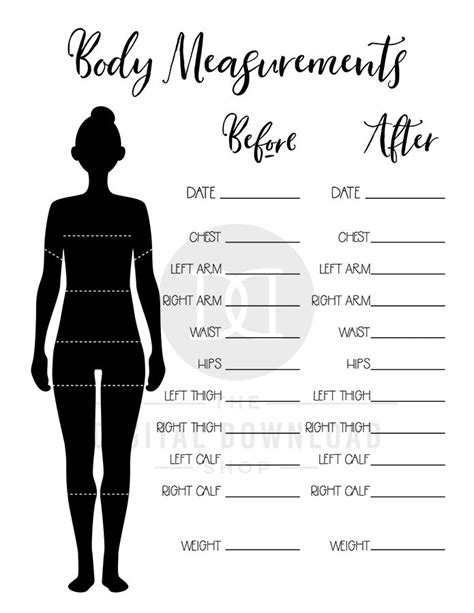 Body Measurements Chart Template ~ Excel Templates