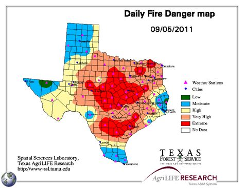 Current Texas Wildfires Map