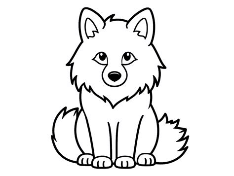 Majestic Arctic Wolf Coloring - Coloring Page