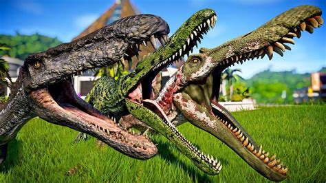 2 Spinosaurus Vs 2 Suchomimus Vs 2 Baryonyx - Jurassic World Evolution Dinosaurs Fight | 2 ...