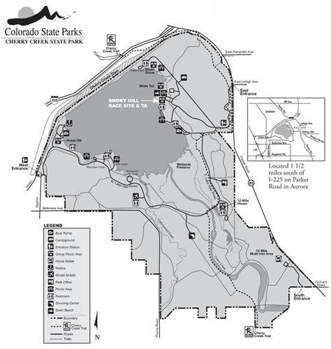 Cherry Creek State Park map | State parks, Colorado adventures, Aurora co