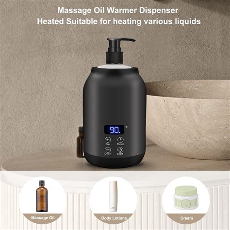 Oil Warmer,Lotion Bottle Warmer Dispenser Heated,Smart Touch Key Electric Warm Lotion Dispenser ...