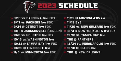 Atlanta Falcons 2024 Regular Schedule - carte sdxc