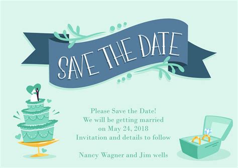 Save The Date Vector Invitation Template - Designious