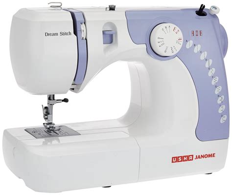 Buy Usha Janome Dream Stitch Automatic Zig-Zag Electric Sewing Machine (White And Blue) Online ...