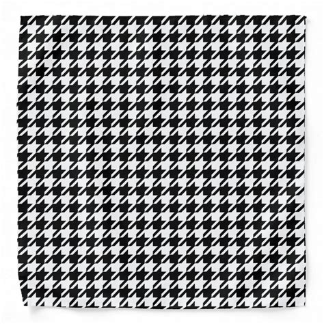 Black Houndstooth Pattern Bandana | Zazzle.com | Houndstooth pattern, White houndstooth, Black ...