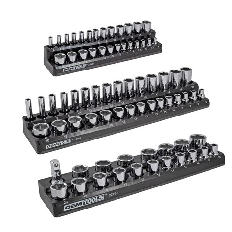 Buy OEMTOOLS 22487 3 Piece Metric Magnetic Socket Organizers, Socket Organizers for Toolboxes ...