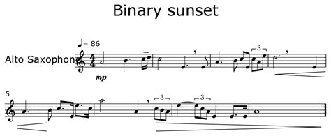 Binary sunset - Sheet music for Alto Saxophone