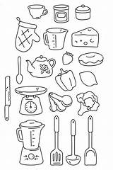 Kitchen Utensils Coloring Pages sketch template