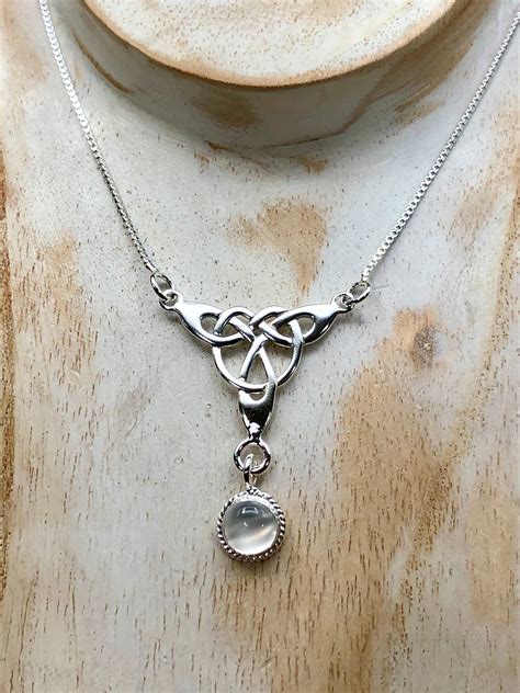 Celtic Trinity Knot Drop Necklaces Sterling Silver, Gifts For Her ...