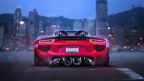 Khyzyl Saleem, car, render, Porsche 918 Spyder HD Wallpaper