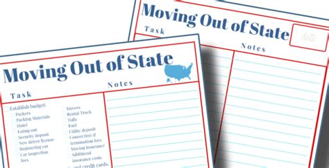 Moving Out of State Checklist