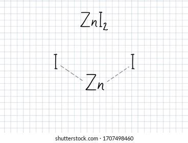 Zinc Iodide Handwritten Chemical Formula Illustration 库存插图 1707498460 ...