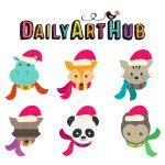 Christmas Animals Clip Art Set – Daily Art Hub // Graphics, Alphabets & SVG