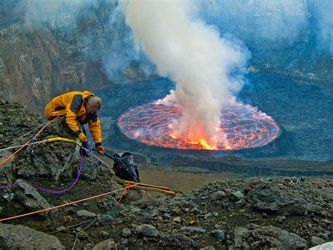 Travel Trip Journey : Lava Lake on Top of Mount Nyiragongo, Congo