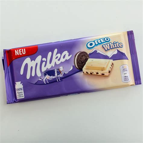 Milka Oreo White - Chocolate Bar (100g) | Oreo, Oreo biscuits, Oreo bars