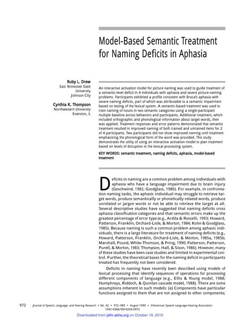 (PDF) Model-Based Semantic Treatment for Naming Deficits in Aphasia