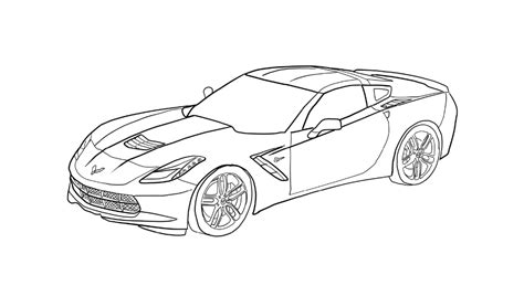 Corvette Coloring Pages | K5 Worksheets | Corvette, Corvette art ...