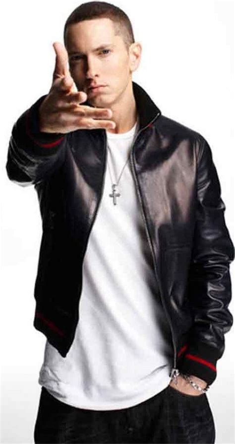 Eminem Black Leather Jacket | Not Afraid Bomber Jacket