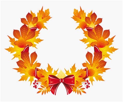 Fall Wreath Clipart - Fall Leaf Wreath Clipart, HD Png Download - kindpng