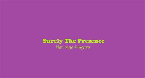 Surely The Presence chords - ChordMUSIC