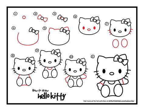 How To Draw Hello Kitty | Hello kitty drawing, Kitty drawing, Easy cartoon drawings