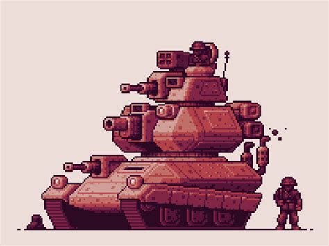 Pixel Art illustration, Tank by Alb Pixel on Dribbble