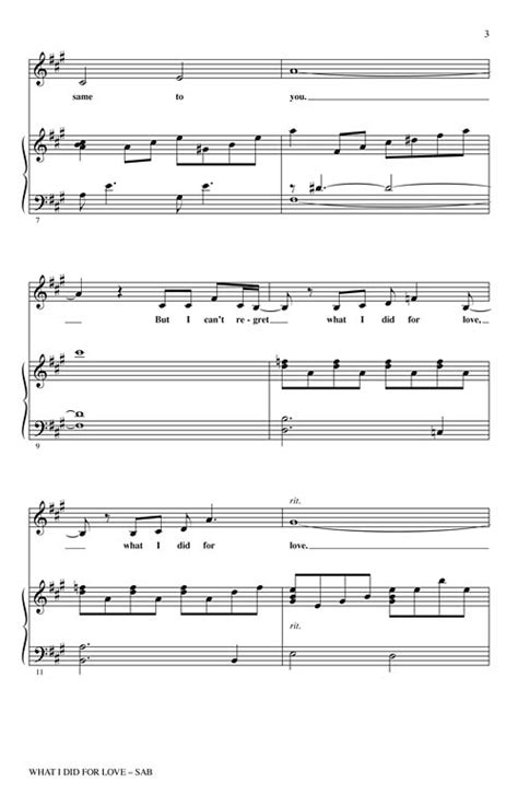 What I Did For Love (From A Chorus Line) Sheet Music by Audrey Snyder (SKU: 08621855) - Stanton ...