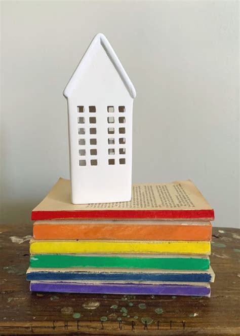 She's Crafty: Rainbow Book Stack and rainbow ideas round up