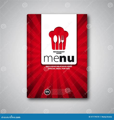 Restaurant Menu Card Design Template, Brochure Book Cover Stock Illustration - Image: 47179570