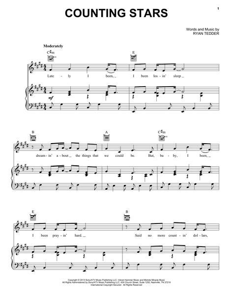 Counting Stars | Sheet Music Direct