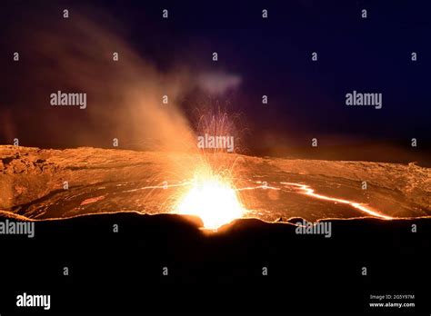 Eruption at the Erta Ale volcano Stock Photo - Alamy