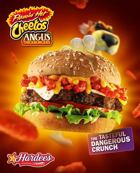 Hardee's Flaming Hot Cheetos Angus Burger on Behance