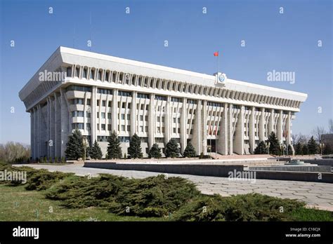 Presidential Palace called White House in Bishkek, Frunze, Kyrgyzstan Stock Photo - Alamy