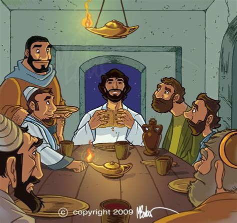 Last Supper Cartoon Art | Bible illustrations, Bible art, Christian ...