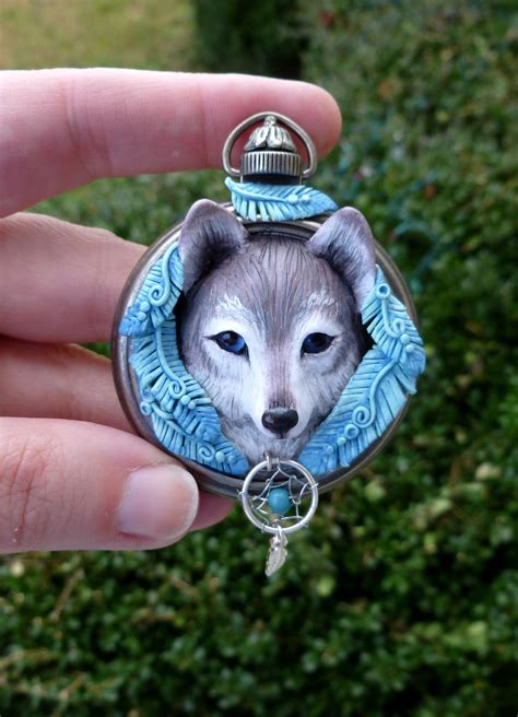Handmade one of a kind polymer clay sculpture pocket watch pendant by ...