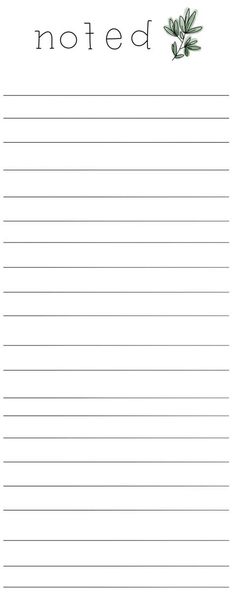 Printable Notepad Template