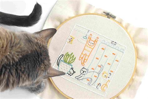 14 Cat Embroidery Patterns