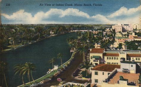 Air View of Indian Creek Miami Beach, FL Postcard