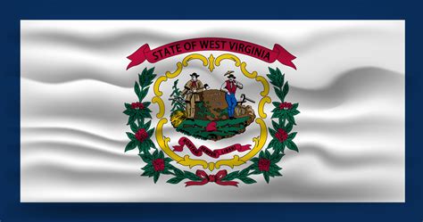 Waving flag of the West Virginia state. Vector illustration. 17395902 ...