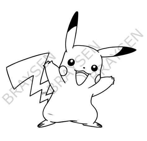 Pikachu Clipart Black And White