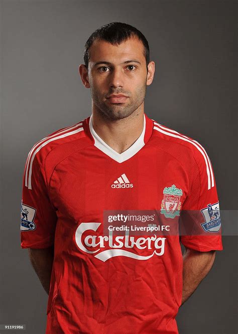 Javier Mascherano of Liverpool FC poses during a Liverpool FC... News ...